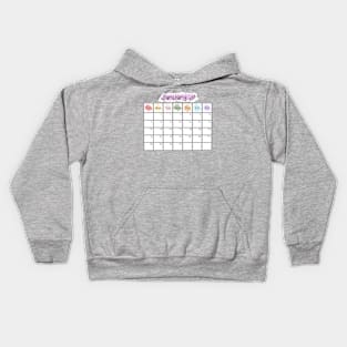 January 2024 Calendar Kids Hoodie